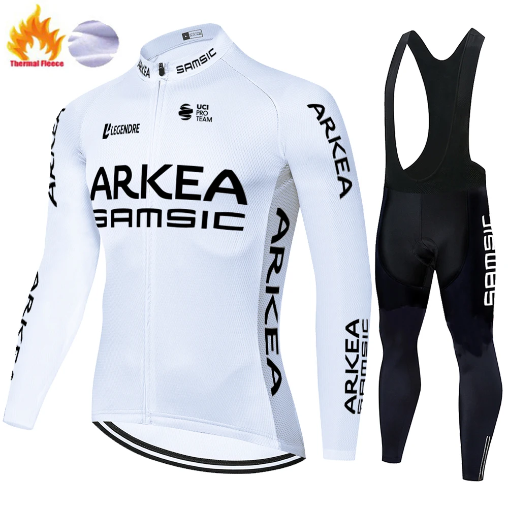 ARKEA SAMSIC cycling Team Vinter Termisk Fleece Cykling kit ciclismo Mænd langærmet Trøje, der Passer Udendørs Ridning MTB Cykel Bukser