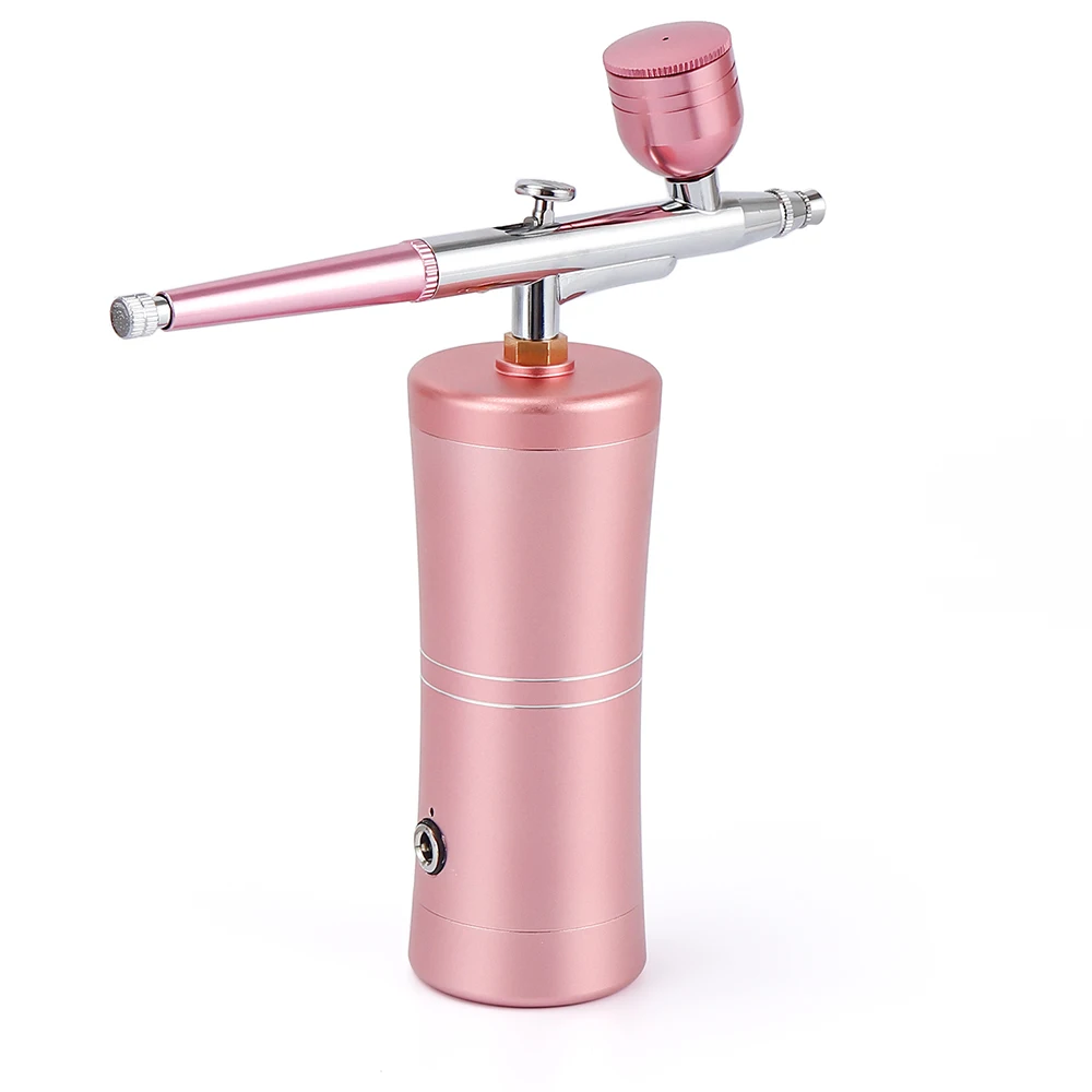 Top 0,3 mm Pink Mini Kompressor Kit Air-Brush Paint Airbrush sprøjtepistol Til Nail Art Tatoveringer Håndværk Kage Nano Tåge Tåge Sprøjte
