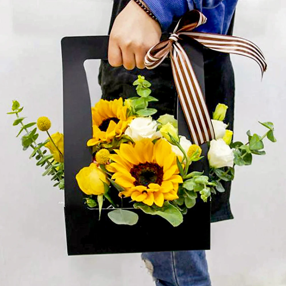5Pcs Høj Kvalitet Bærbare Blomst Boks Store Blomsterhandler Emballage Sammenklappelig Blomst Arrangement Vase Bryllup Udsmykning Papir, gaveposer