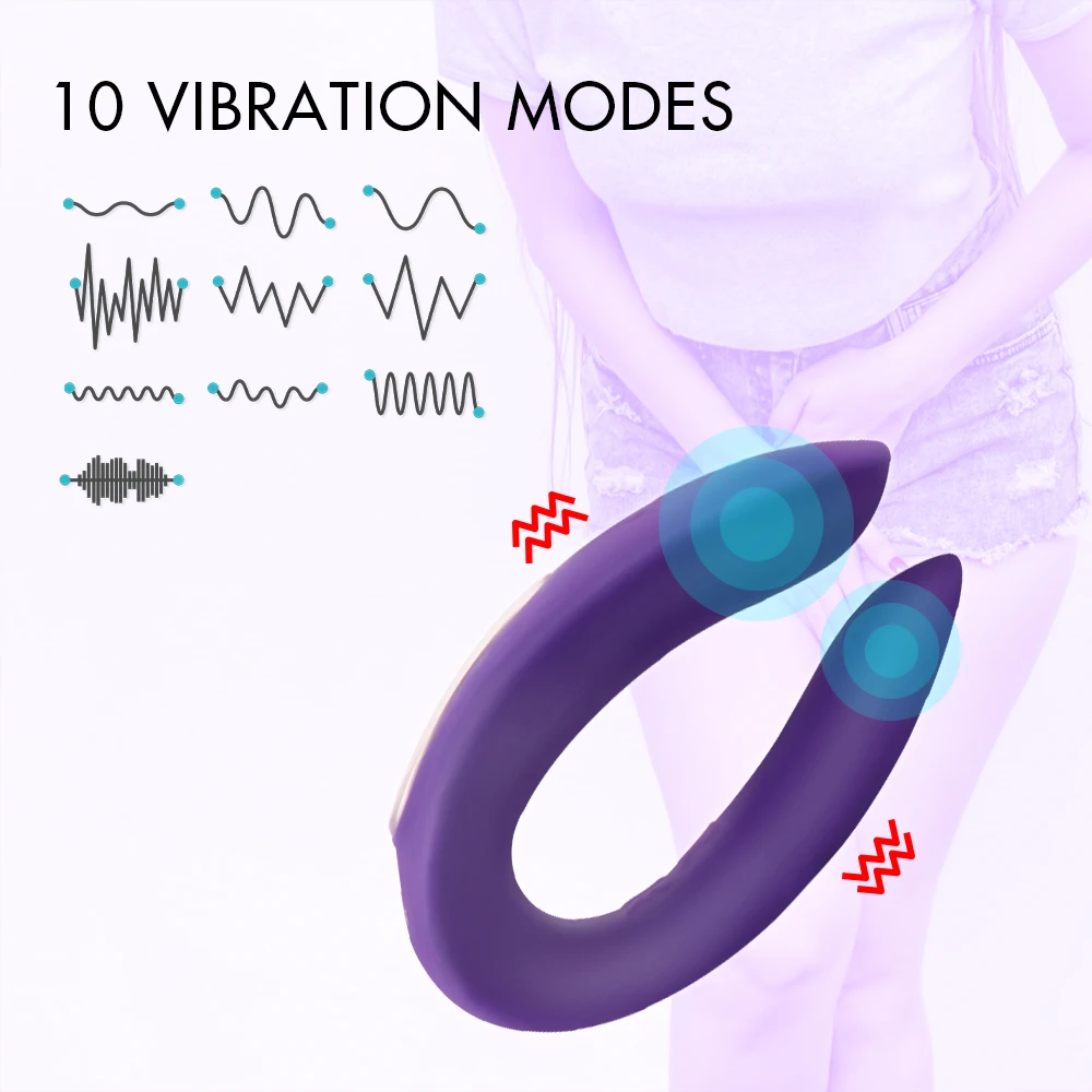 U-Formet Vibratorer Til Par Penis G-Punktet, Sex Legetøj Anal Vaginal-Klitoris Stimulator Dobbelt Vibrerende Kvindelige Massageapparat Sex Værktøjer