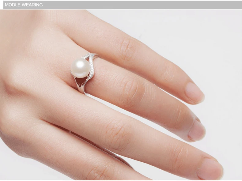 SHDIYAYUN Perle Ring Naturlige Ferskvands Perle Smykker 925 Sterling Sølv Ringe For Kvinder Top Kvalitet Klassisk Zircon Ringe