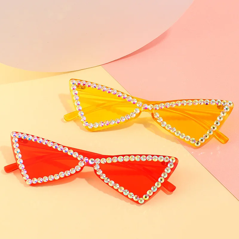 Cat Eye Glasperler Solbriller Kvinder 2020 Luksus Diamant Solbriller Mænd, Små Briller Damer Trekant Vintage Retro Solbriller