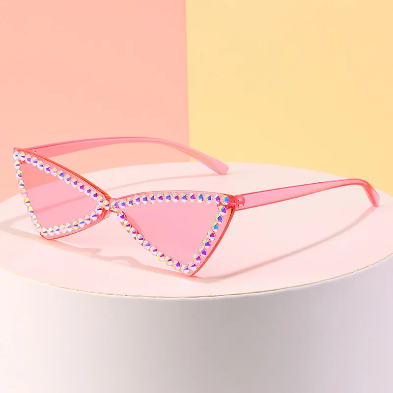 Cat Eye Glasperler Solbriller Kvinder 2020 Luksus Diamant Solbriller Mænd, Små Briller Damer Trekant Vintage Retro Solbriller