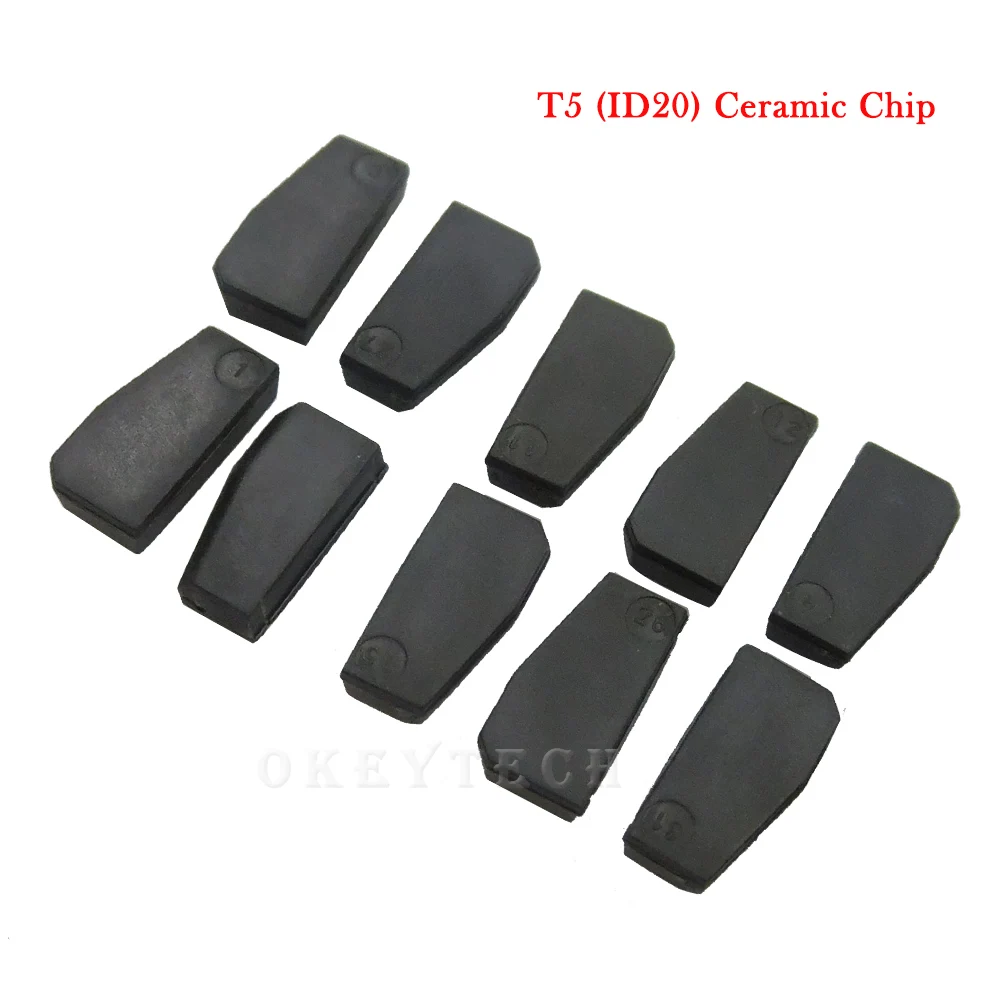 Okeytech 5pcs/masse Vigtige Chip T5-20 Transponder Chip Blank Carbon T5 Cloneable Chip For Bil-Tasten Cemamic T5 Chip Kopi til ID 11 12 13