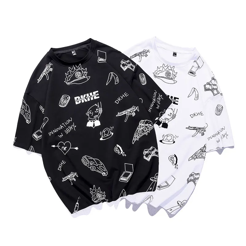 SingleRoad Man T-shirt til Mænd 2021 Overdimensionerede Animationsfilm Fuld Print Bomuld Hip Hop Japansk Streetwear Harajuku Tshirt Mandlige T Shirt for Mænd