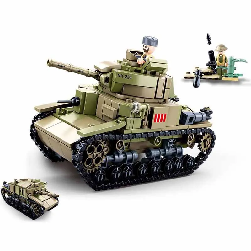 World War II Militære Række italienske Hær M13 / 40 kampvogne, byggesten hær soldat Tal Legetøj til Børn, dreng gaver