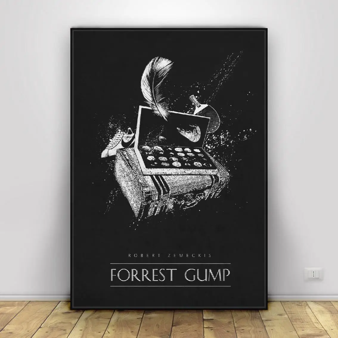 Forrest Gump Black & White Classic Film Art Silk Plakat Udskriver Hjem Wall Decor Maleri Uden Ramme