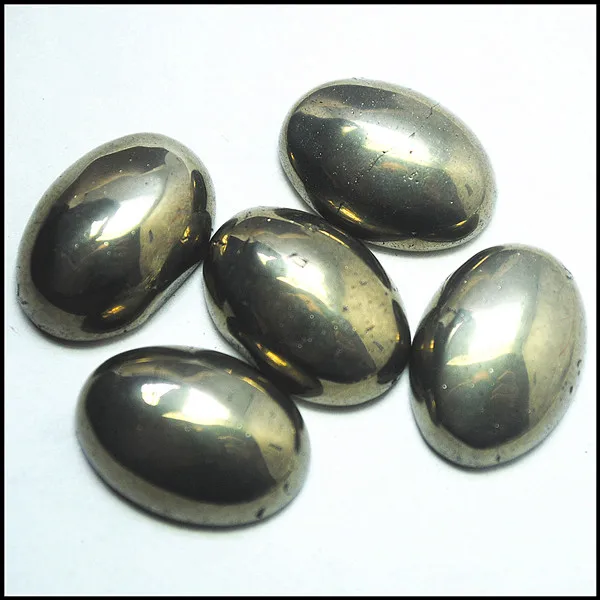 10stk natur, mineral pyrit stenen cabochons fool ' s gold oval form 8x10mm 10x14mm 12x16mm