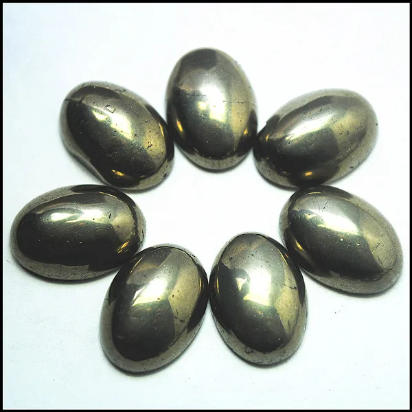 10stk natur, mineral pyrit stenen cabochons fool ' s gold oval form 8x10mm 10x14mm 12x16mm