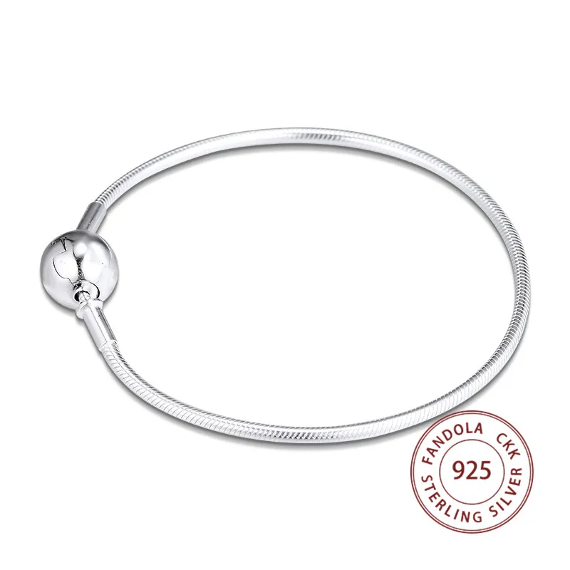 Fandola Mig Snake Kæde Armbånd Femme 925 Sterling Sølv Armbånd Armbånd til Kvinder Mode Smykker for Mig-Serien Charms Perler