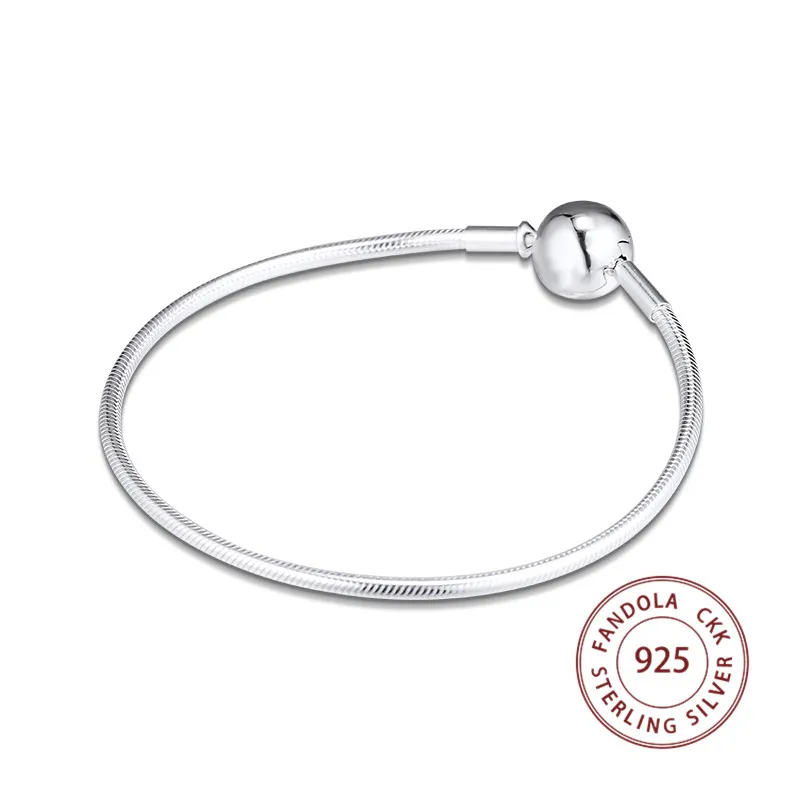 Fandola Mig Snake Kæde Armbånd Femme 925 Sterling Sølv Armbånd Armbånd til Kvinder Mode Smykker for Mig-Serien Charms Perler