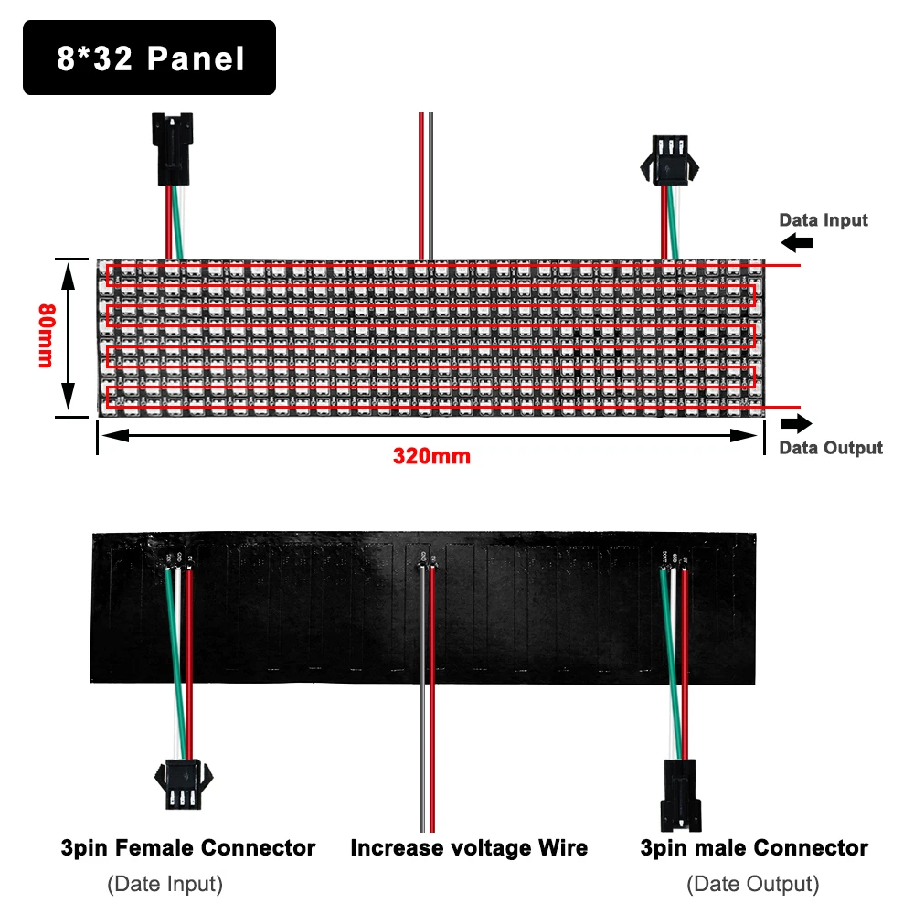 WS2812B RGB 5050 SMD Fleksibel 8x8 16x16 8x32 Pixel Panel Matrix Skærm WS2812 IC Led-Modul Individuelt Adresserbar dc 5 v
