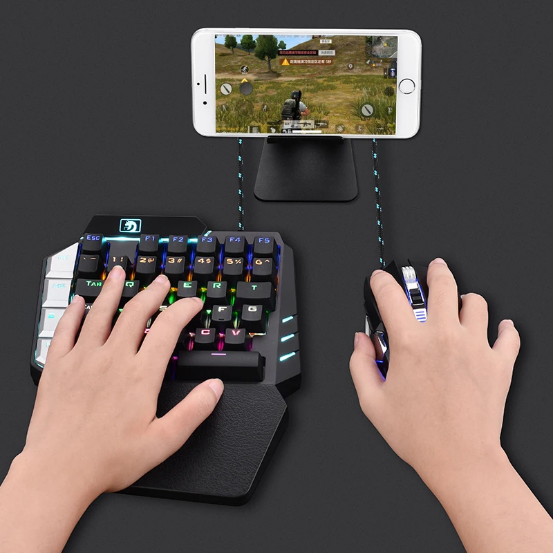 Teknologi Fede Gaming Tastatur Betjening med Én hånd Mobile Spil Eksterne Tilslutning, Mekanisk Tastatur til Gamer Spil