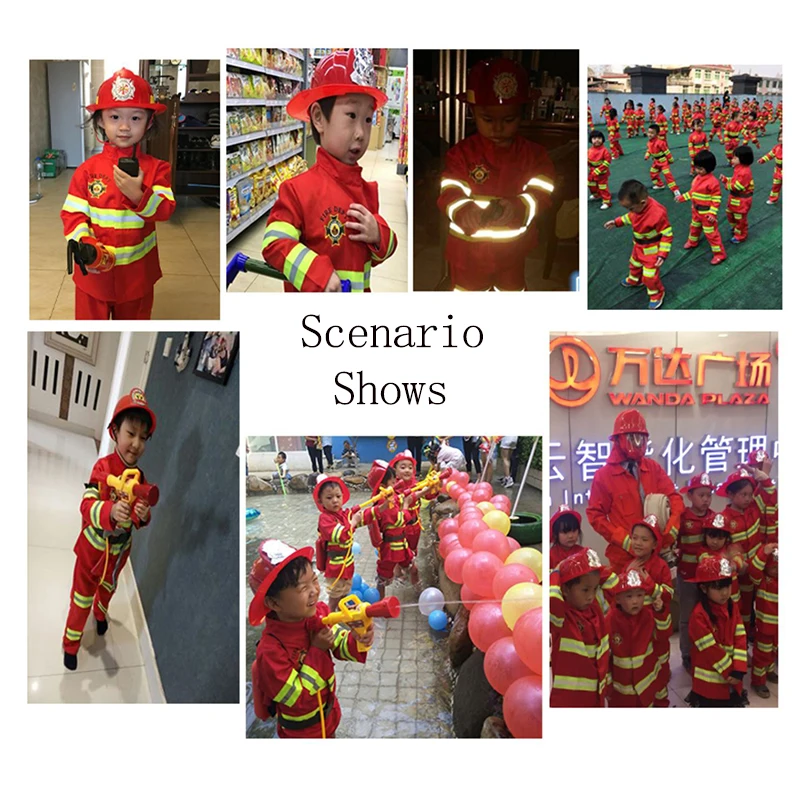 Halloween Cosplay Børn Brandmand Uniform Børn Brandmand Sam Rolle Spiller Arbejdstøj, Der Passer Dreng Pige Performance Fest Kostumer