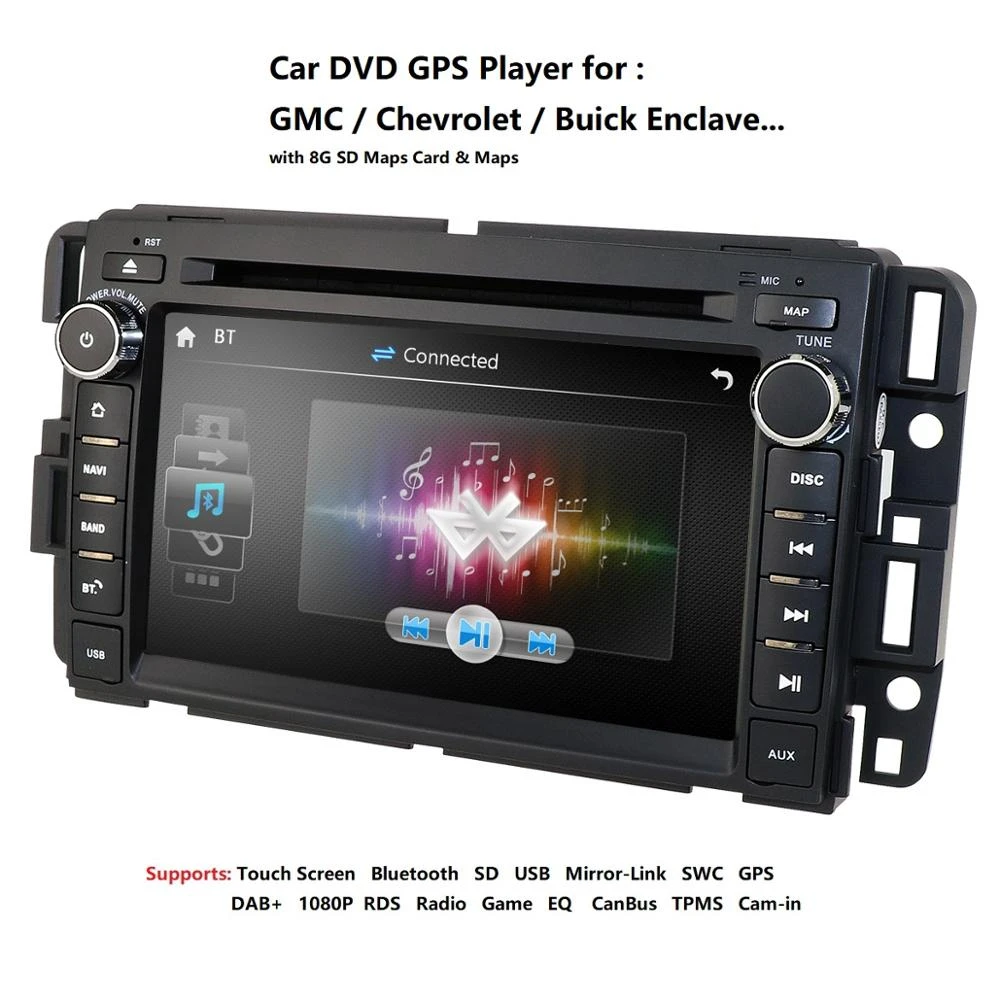 Kirinavi IPS Bil DVD, Stereo Radio-Afspiller til GMC Yukon Chevrolet Silverado 1500 HD Touch-Skærm, Video-Mms-GPS Navigation