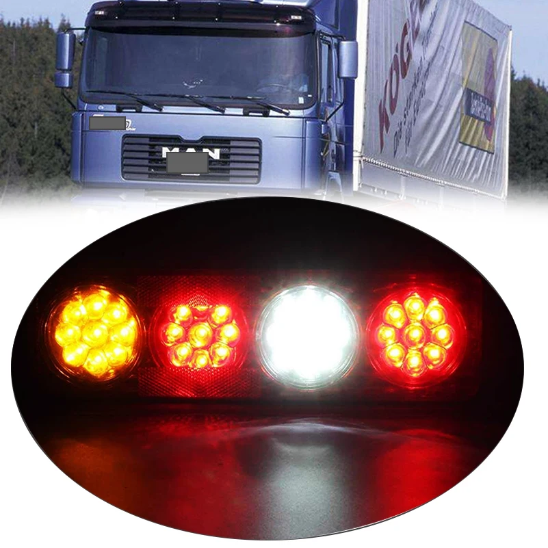 2stk Vandtæt LED Bil Bageste Hale Lys Lampe Bremse Stopper for Påhængsvogn, Campingvogn, Lastbil, Lastbil 36LED 12V/24V 3Colors