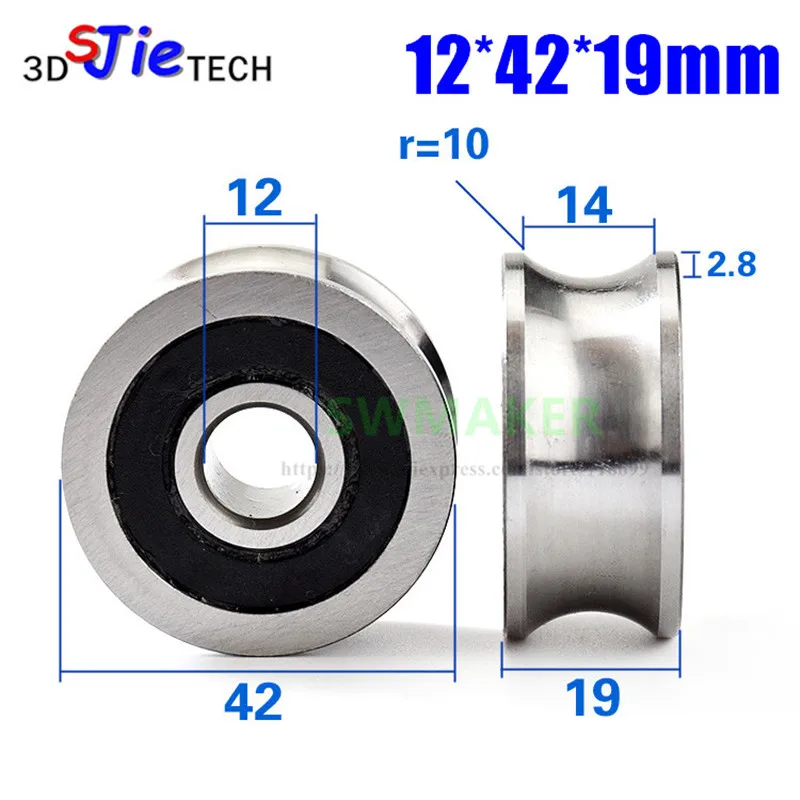 1stk 12*42*19 mm U groove bærende stål hjul, LFR5301-20 roller skive, der er egnet til 20mm i diameter optiske akse