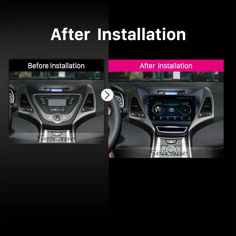 Seicane 9 Tommer Android 8.1 2Din Car Multimedia-Afspiller Radio For 2008 Hyundai Elantra Touchscreen-hovedenhed Understøtter Wifi OBD2