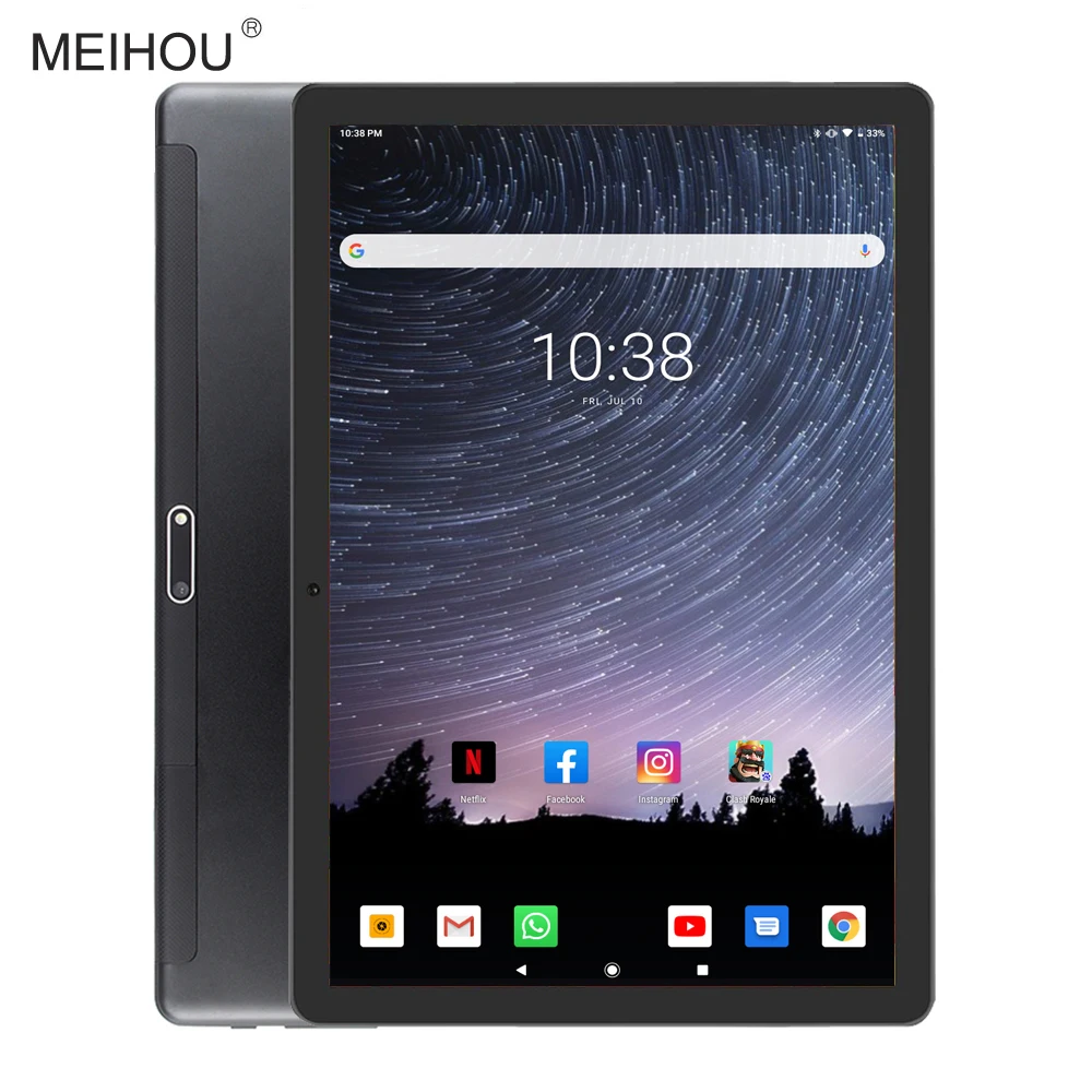 Den globale Version 10 Tommer Tablet Ultra Slim 2.5 D Hærdet Glas 4GB RAM, 64GB ROM 5.0 M, Dual Kamera, Android Tablet 10.1 9.0