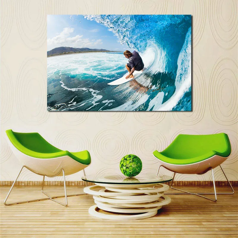 Surfing Havets Bølger Ekstrem Sport Lærred Plakater Udskriver Væg Kunst Maleri Dekorative Billede Moderne Boligindretning, Kunst
