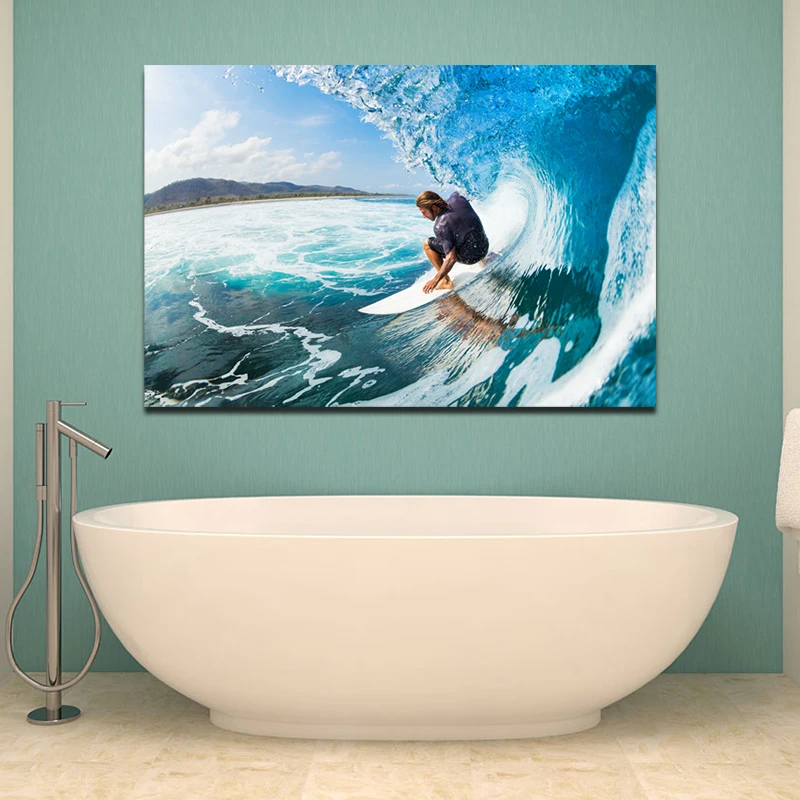Surfing Havets Bølger Ekstrem Sport Lærred Plakater Udskriver Væg Kunst Maleri Dekorative Billede Moderne Boligindretning, Kunst
