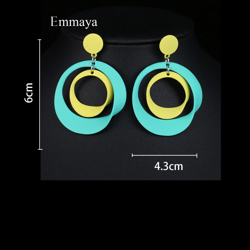 EMMAYA Moderne Stil Geometriske lyse-farvede øreringe uregelmæssige Cirkel Øreringe Piger Elskelige Indrettet til Stede i Party