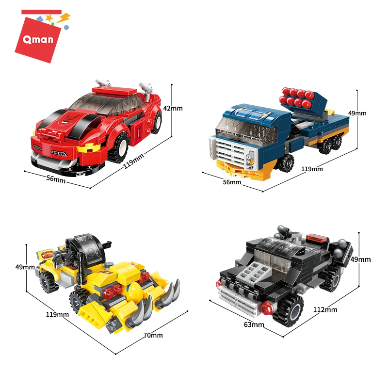 QMAN Transformation Robot Bil Action legetøj, Plastik Legetøj Action Figur Legetøj BEDSTE Gave Til Undervisning Børn byggesten