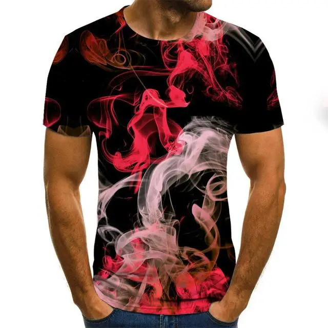 Ny 2020-Mænds 3D-T-shirt flamme Vækkeur Trykt Tegnefilm Sommer T-shirt Størrelse sjove t-shirts XXS-6XL