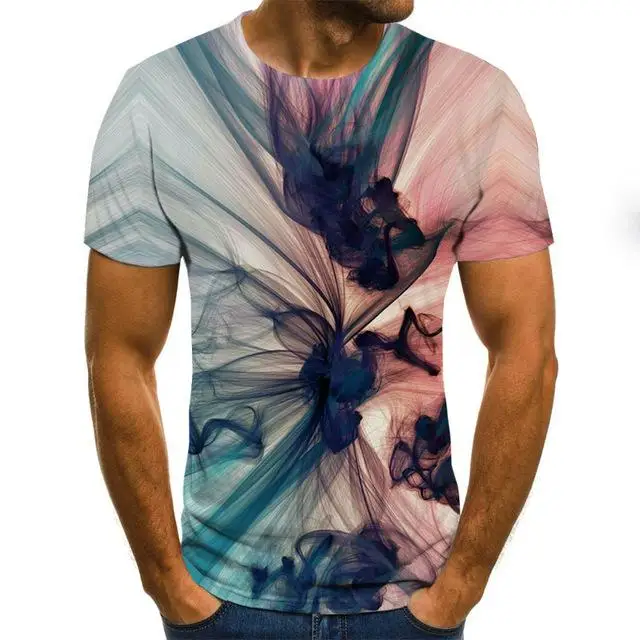 Ny 2020-Mænds 3D-T-shirt flamme Vækkeur Trykt Tegnefilm Sommer T-shirt Størrelse sjove t-shirts XXS-6XL