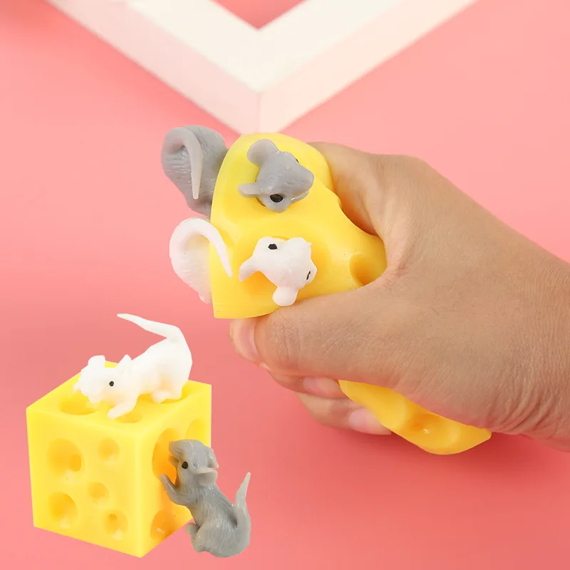 Kawaii Mus I Ost Toy Tricky Knibe Toy Mus Og Ost Toy Stress Relief Legetøj Julegaver Til Børn