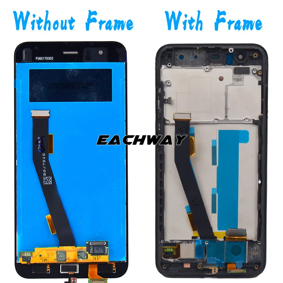 Ny til Xiaomi Mi 6 LCD Display + Touch Screen Digitizer Assembly mi 6 med ramme Udskiftning 5.15