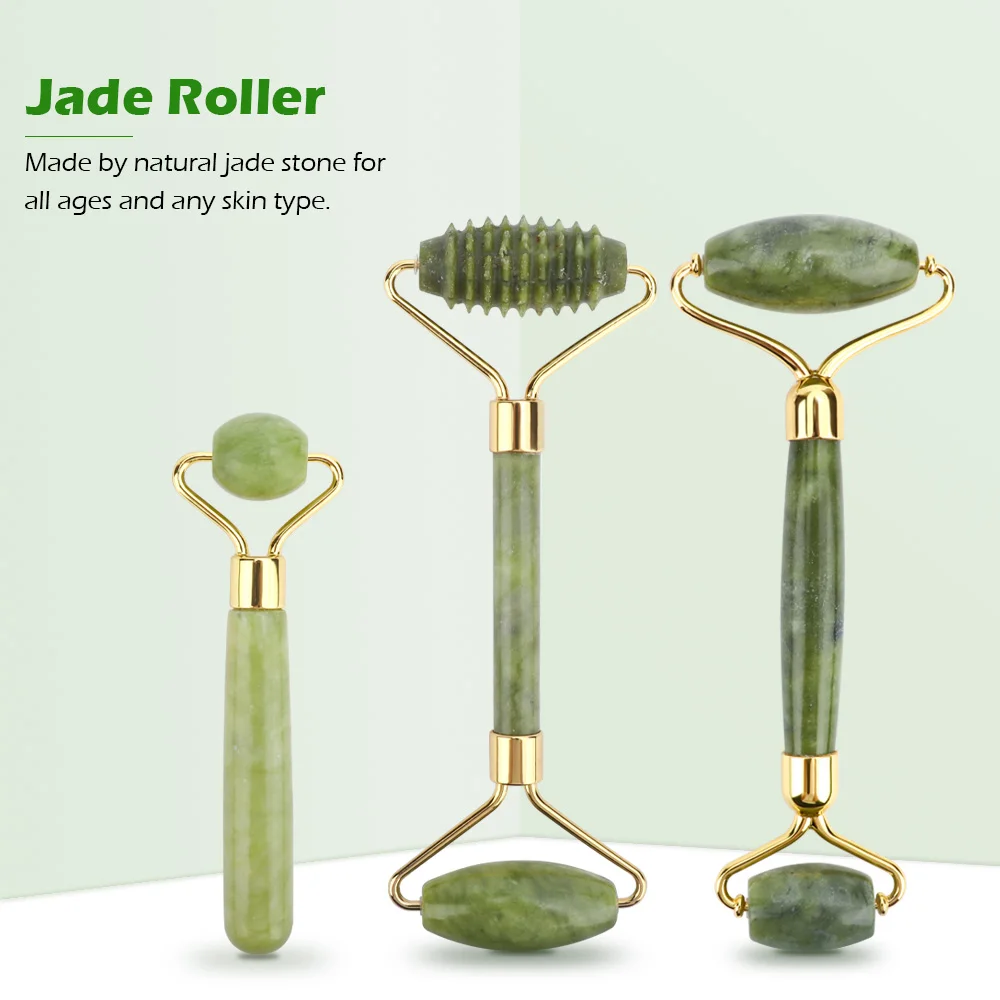 Jade Roller Ansigt Massageapparat Slankemidler Hals Krop Jade Massageapparat Sundhedspleje Afslapning Facial Massage Hudpleje Værktøjer