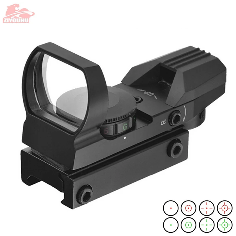20mm / 11mm Holografiske Syn Rifle Anvendelsesområde Jagt Optik Taktiske Formål Enhed 4 Sigtemiddel Kollimator Syn Refleks Rød Grøn Prik