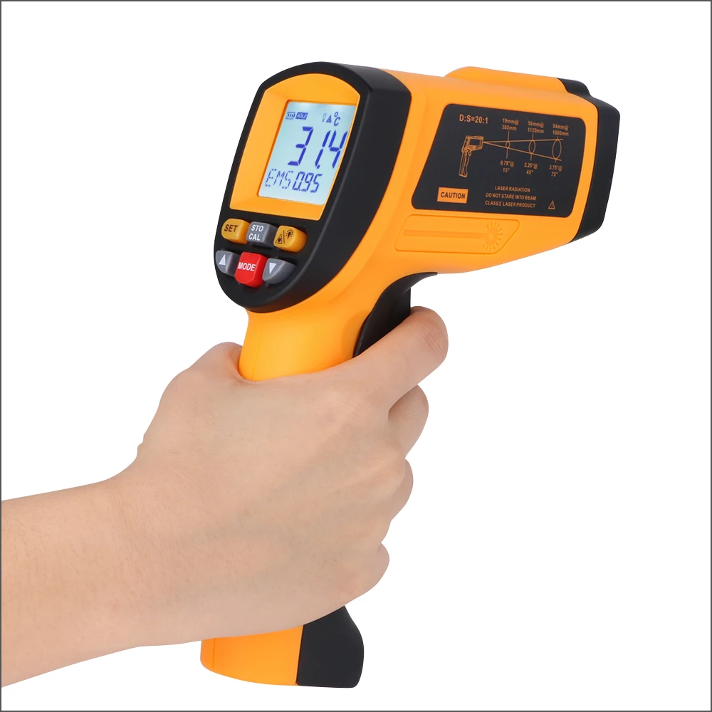 RZ Digital infrarød termometer Ikke-Kontakt IR Temperatur Meter Pistol 200-1850C Håndholdte Laser Termometer Industrielle Pyrometer
