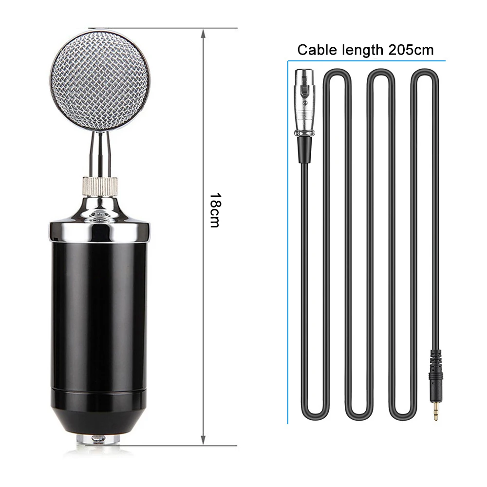 BM 8000 Professionel Kondensator Mikrofon-3,5 mm Kabel Studie Mikrofon Med Pop-Filter og Shock Mount For Karaoke Computer Bærbar pc