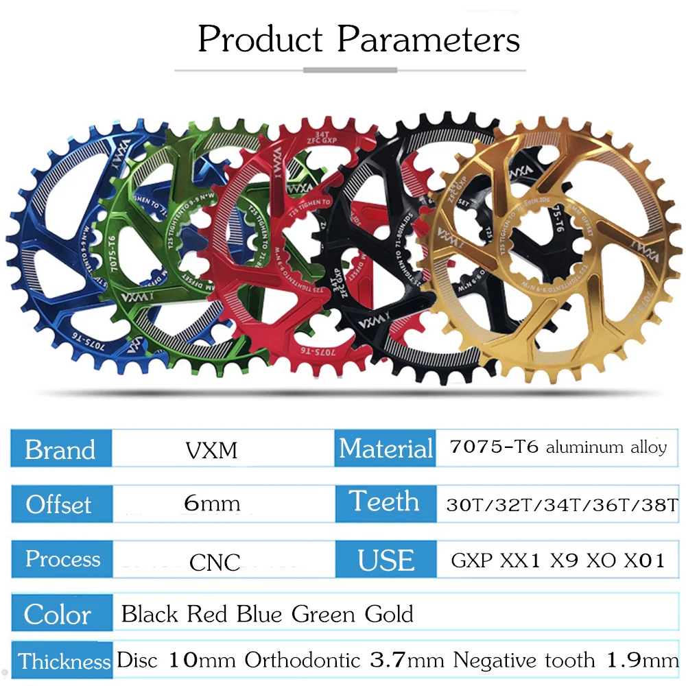 GXP Cykel, MTB Mountainbike 30T/32T/34T/36T/38T Crown cykel klinge til Sram 11/12S NX XX XO GX GXP11 enkelt disc-skuffen Billige