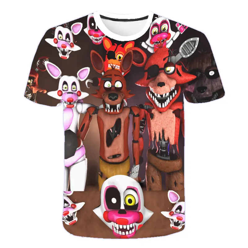 VARMT!Fem Nætter på Freddy ' s Spil Mønster, Korte Ærmer Sød Pige T-shirt 3D-Print Sjovt børnetøj