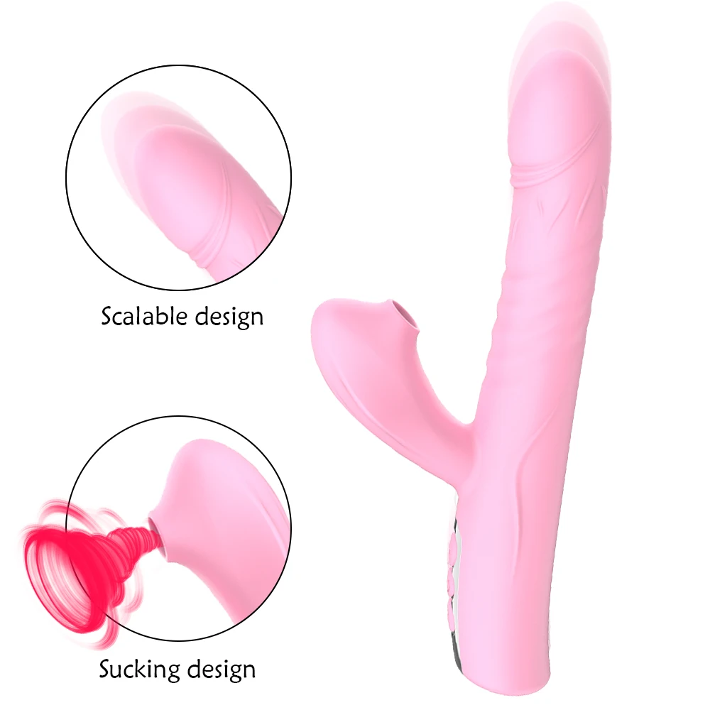 Teleskopisk Dildo Vibrator Klitoris Sugende Vibrator-G-Spot Stimulator Anus Vaginal Massageapparat Sex Legetøj Til Kvinder, Kvindelige Køn Shop
