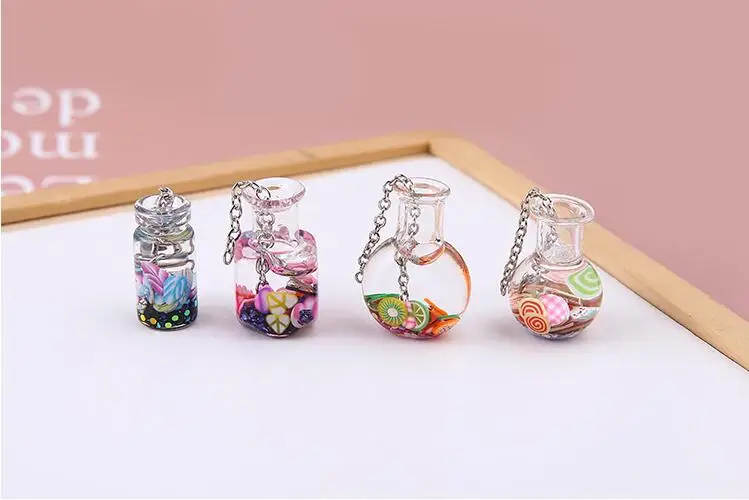 10stk Gennemsigtig farve kærlighed runde frugter, der ønsker flaske øreringe, halskæde, armbånd hale kæde materiale DIY smykker tilbehør