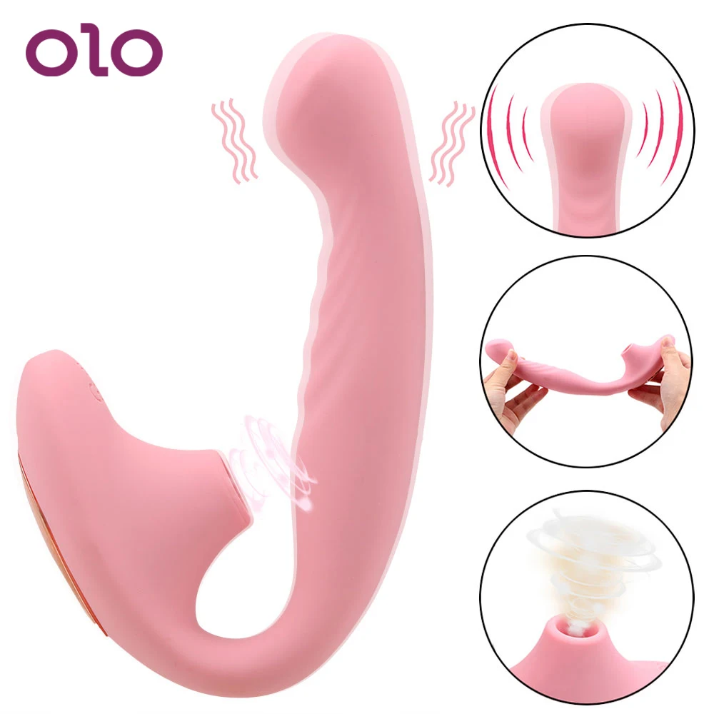 OLO Dildo Vibratorer Skeden Sugende Sucker Klitoris Stimulation Oral Sex Kvindelige Onani sexlegetøj Til Kvinde Sex-Produkter