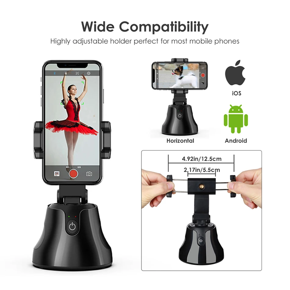 Apai Genie 360° Objekt Tracking Holder Auto Smart at Skyde Selfie Stick Stativ til Kamera Gimbal til Foto Vlog Live Video-optagelse