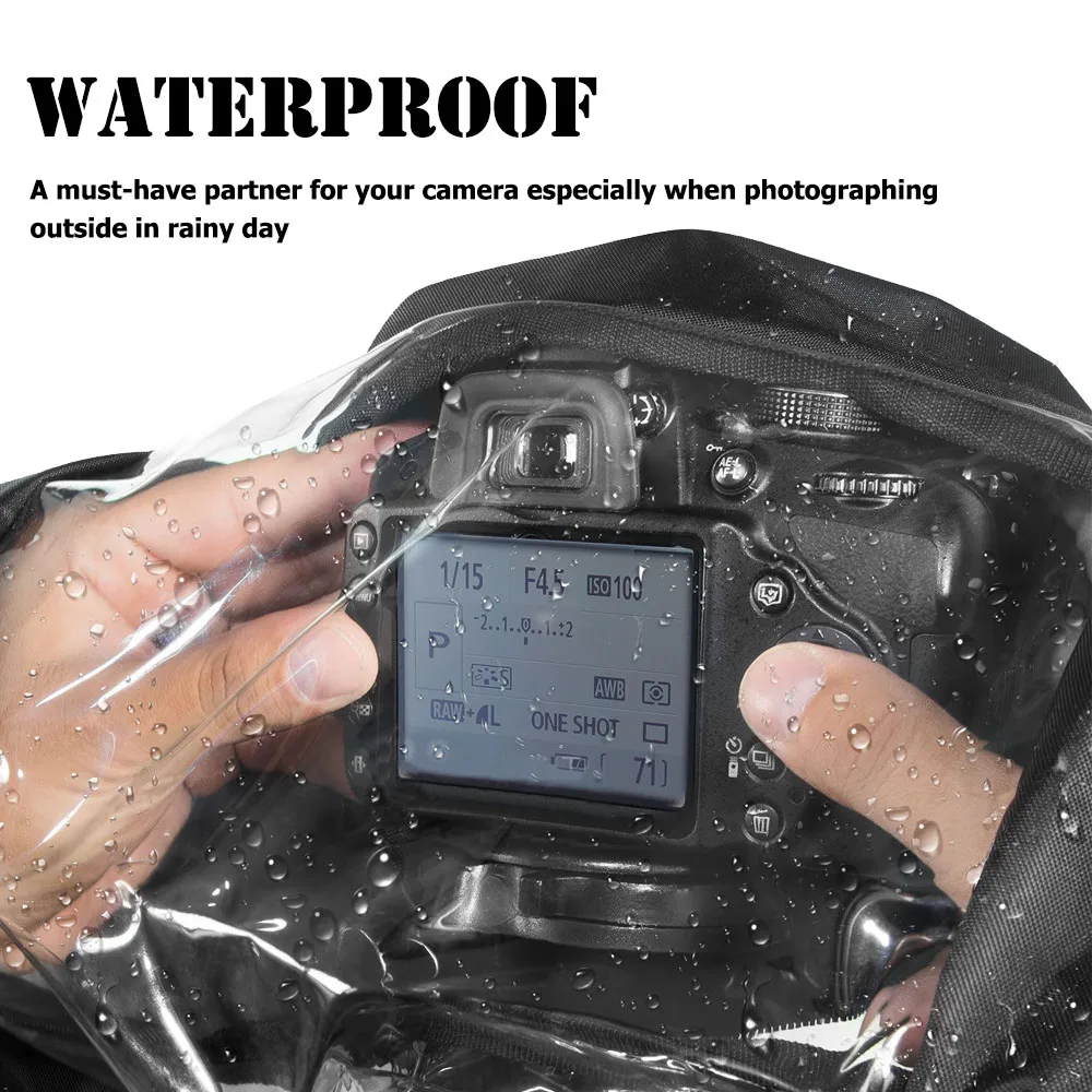 Besegad Vandtæt vandtæt Kamera regnslag Rainshade Protector Tilfælde Frakke til DSLR-Kameraer, Canon, Nikon, Sony, Pentax