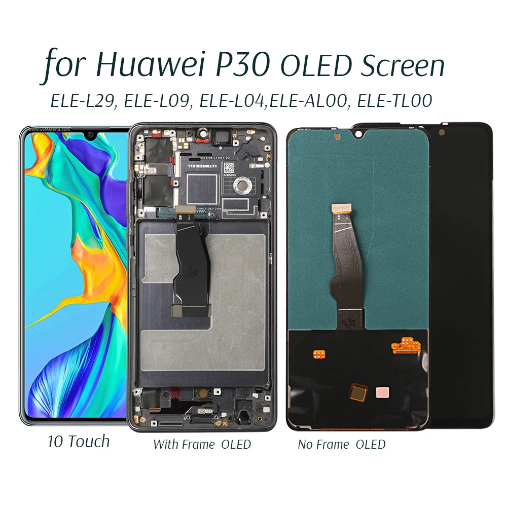 OLED-Skærmen For HUAWEI P30 P 30 ELE-L29&L09&L04 Display 10 Touch Skærm Udskiftning Testet Telefonen LCD-Skærm+Digitale Fingeraftryk