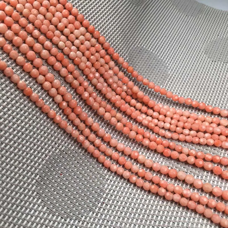 Nye koraller perle med mange facetter, runde perler-4mm mode charme Koral sten coral perler til smykker at gøre DIY-halskæde-armbånd