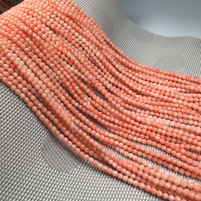 Nye koraller perle med mange facetter, runde perler-4mm mode charme Koral sten coral perler til smykker at gøre DIY-halskæde-armbånd