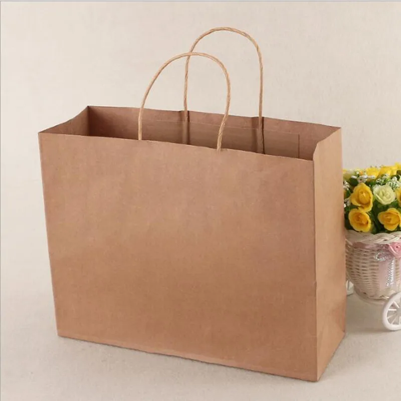 10STK Store gave papir taske med håndtag/ vandret bryllupsfest / 42*31*13cm Fashionable klud, papir, poser