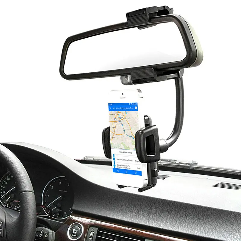 Bilen Indvendigt førerspejl Smartphone Montere Holderen 360-Graders Vinkler Justerbar NC99