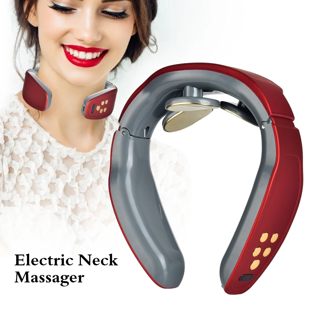 Smart El-Hals Massageapparat Bærbare Puls Massageapparat Genopladelige USB Livmoderhalskræft Trækkraft Terapi Massage Stimulator Sundhedspleje