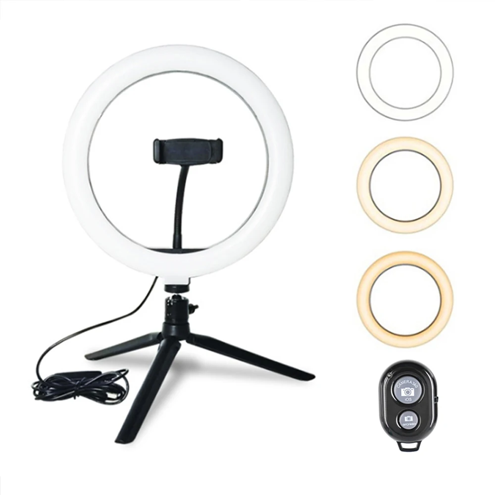 10i 10tommer LED-Ring Light Studio Foto Video Dæmpbar Lampe Stativ Stå Selfie Kamera Telefon til at ringe Lampe ringlight ring lys led