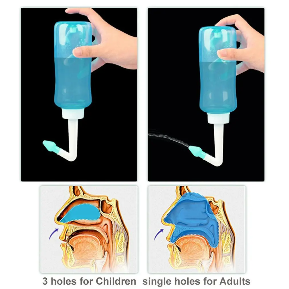 500ml Nasal Skylle Næse Vaske System Nasal Skyl Neti Pot til Allergisk Rhinitis Nasal Kunstvanding Næse Rengøring For Voksen / Barn